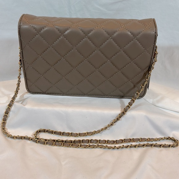 Badgley Mischka Taupe Studded Vegan Leather bag - Picture 2 of 9